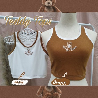 🐻Teddy Tops🐻กล้ามครอปปักลายน้องหมีสุดน่ารัก