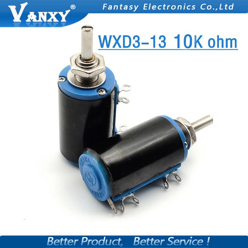 2PCS WXD3-13-2W 10K ohm WXD3-13 2W Rotary side Rotary Multiturn Wirewound Potentiometer