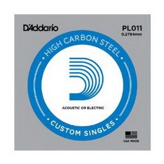 Daddario สายกีต้าร์ สายปลีก ขนาด 0.011 Plain Single String 0.011 รุ่น PL-011 (Pack of 5)