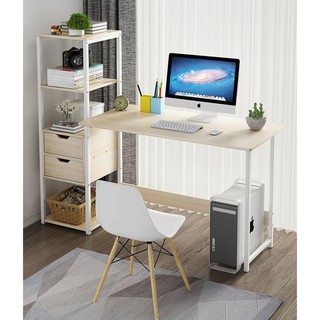 โต๊ะทำงานและชั้นหนังสือรวมกัน Simple computer desk A114