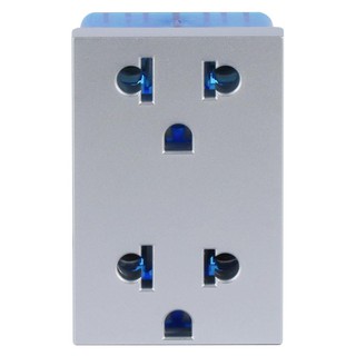 เต้ารับคู่ 3 ขา มีกราวด์ SIEMENS 5UB9852-7PB02 สีเงิน DOUBLE SOCKET SIEMENS 5UB9 852-7PB02 3-PIN SILVER