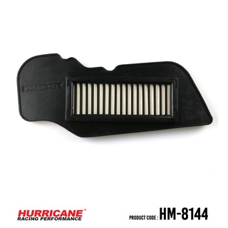 HURRICANE กรองอากาศสแตนเลส , ผ้าแดง Yamaha ( MEO GT125 ,  Q-BIX ,  FINO ) HM-8144