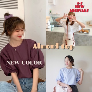 〰️Almond top💘🪟✨(3colors •white •baby blue •plum)