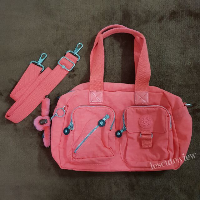 Used Kipling Defea หูยาว สีชมพู Pink Coral ของแท้100%