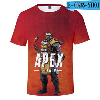 เสื้อยืด 3D เสื้อยืดแขนสั้น พิมพ์ลาย Game Apex Legends 2021