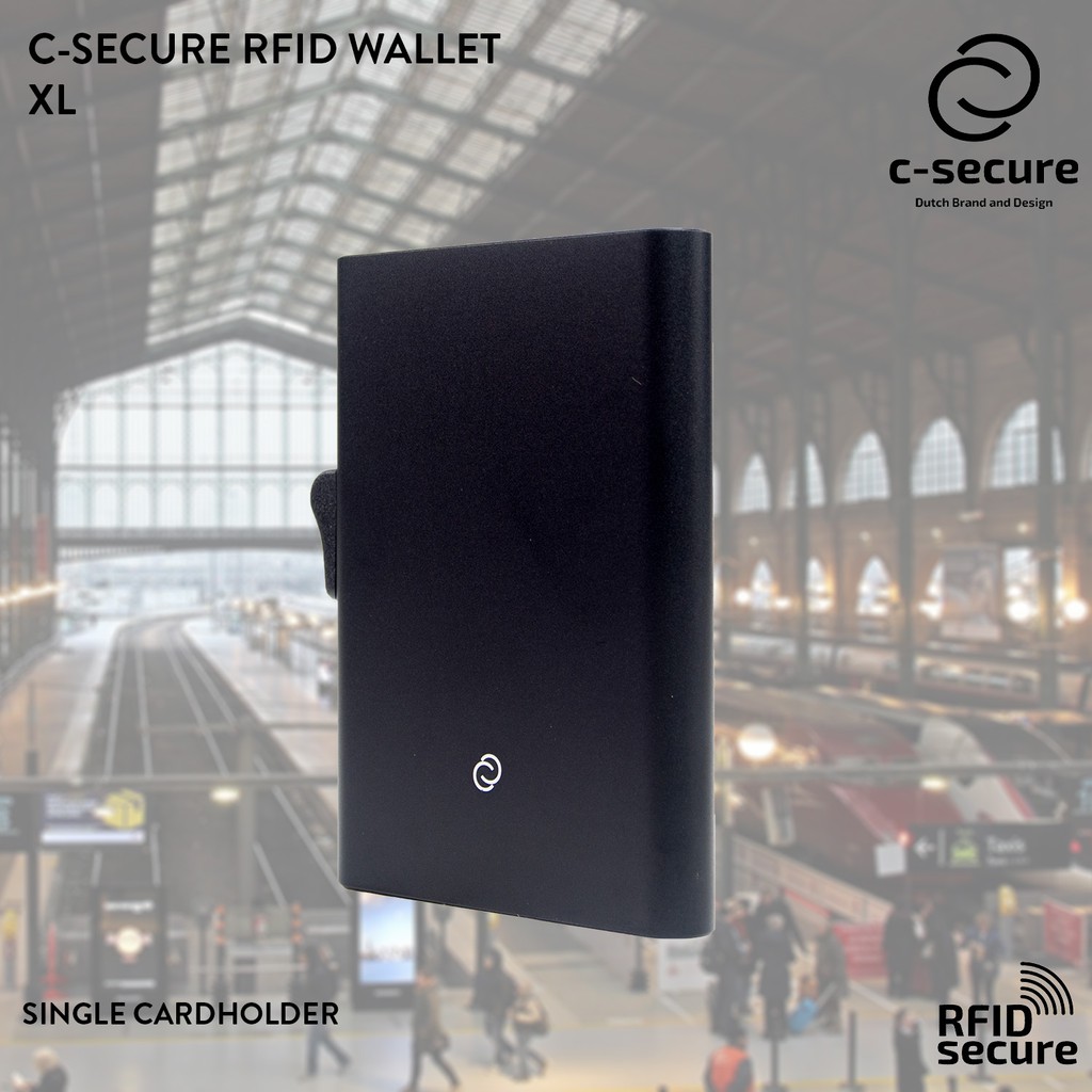C-SECURE เคสใส่บัตร กระเป๋าใส่บัตร (RFID Protection) ขนาด XL สีดำ ...