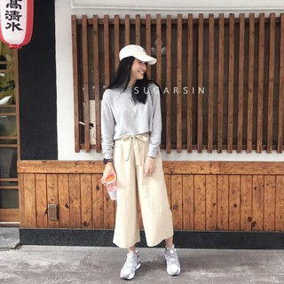 🦋 พร้อมส่ง รูปถ่ายจากสินค้าจริง 🦋 BUTTERSCOTCH CULOTTE TROUSERS - กางเกงทรงขาบาน