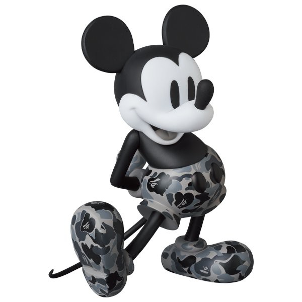 gachabox VCD Mickey Mouse Bape Monotone version พร้อมส่ง ของแท้ Medicom Toy A Bathing Ape Disney Vinyl Collectible Dolls