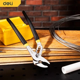 Deli คีมคอม้า คีมจับท่อ ประแจคอม้า ขยายปากได้ 8 นิ้ว/10 นิ้ว คีมปากขยาย ประแจจับท่อ จับถนัดมือ Pump Pliers