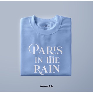 เสื้อยืดผ้าฝ้ายพิมพ์ลายเสื้อยืดคอกลมTeemsclub T-shirt - Paris in the rain 🌧S-3XL