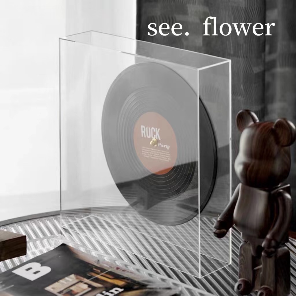 [SEE✿ ดอกไม้] สไตล์นักออกแบบ อุปกรณ์ประกอบฉากไวนิลบันทึกเพลง ธีมตกแต่ง กล่อง รุ่น ห้องนั่งเล่น ห้องอ่านหนังสือ ตู้หนังสือ