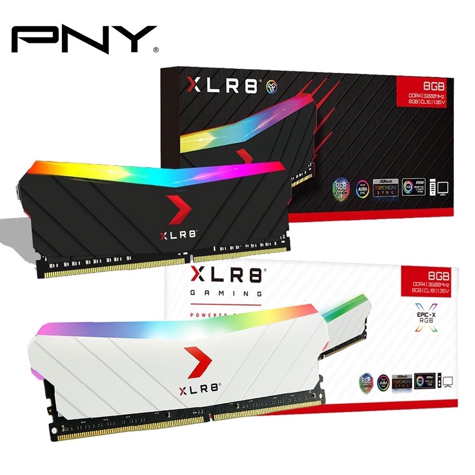 ⚡️RAM PNY ใหม่!!⚡️16GB (8GBx2) 3200MHz DDR4 RAM PC (แรมพีซี) PNY XLR8 EPIC-X RGB GAMING PERFORMANCE RGB R