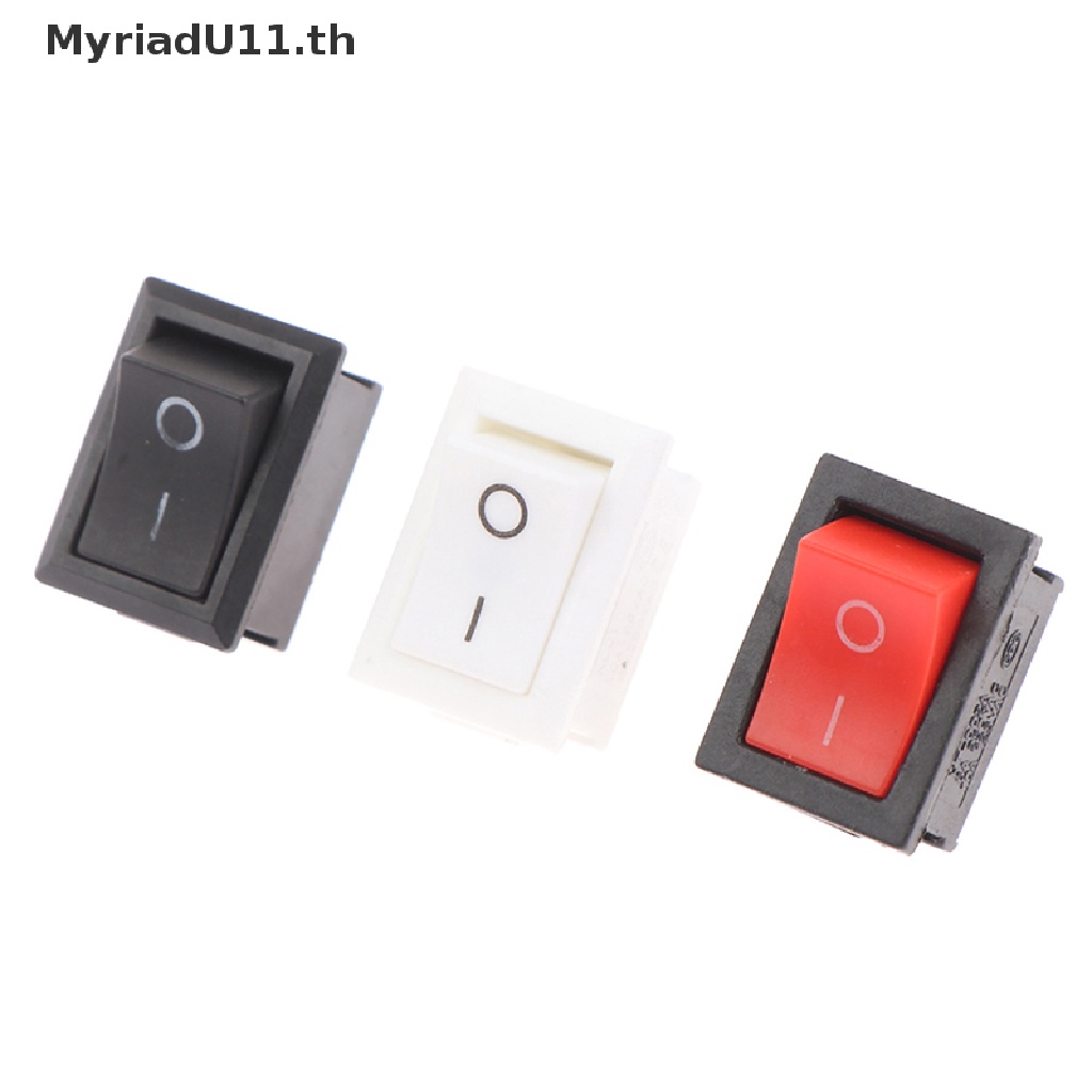 MyriadU 10 ชิ้น 2Pin 21X15 มม. Rocker 6A/250VAC Power ON-OFF สีแดงสีดําสีขาว - รูปที่ 7