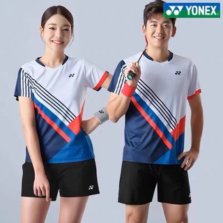 Yonex ใหม่ ชุดเสื้อกีฬาแบดมินตัน แขนสั้น แบบแห้งเร็ว เหมาะกับฤดูร้อน สําหรับผู้ชาย และผู้หญิง 22016