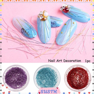 Sushen DIY เส้นผ้าไหม สีสันสดใส สำหรับตกแต่งเล็บ