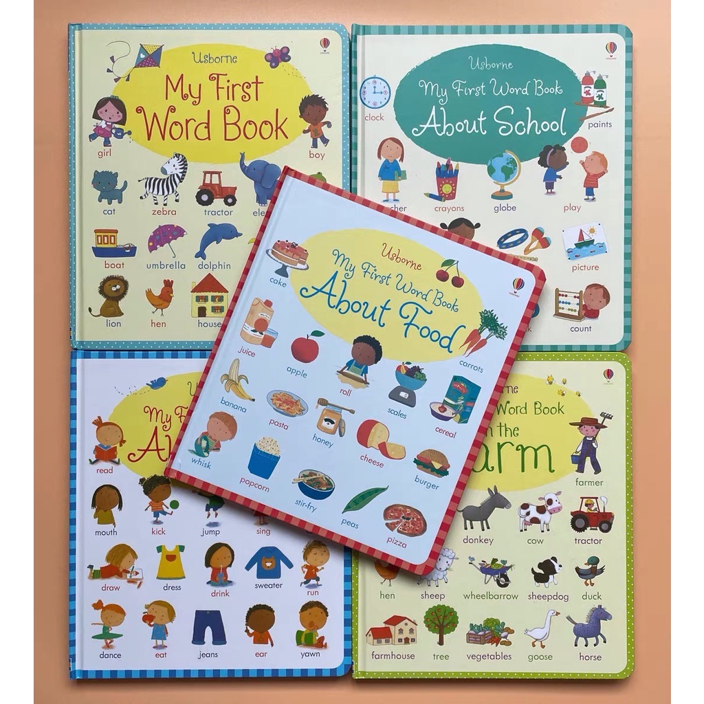 Usborne My First Word Book Board Book 5 หนังสือชุดพจนานุกรมภาพสําหรับเด็ก Word Enlightenment Book