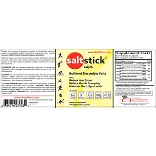 SALTSTICK ELECTROLYTE CAPS 30 / 100 CAPSULES อิเล็กโทรไลต์ชนิดแคปซูล ป้องกันตะคริว