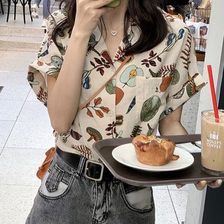 Monday 2020 เสื้อเชิ้ตคอวีกว้างแนวฮาวาย เหมาะกับช่วง Summer ของสาวอินดี้ ใส่สบายทรงสวยสุดๆ