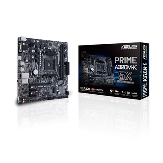 ASUS MB PRIME A320M-K AMD AM4 uATX motherboard with LED lighting, DDR4 3200MHz, 32Gb/s M.2, HDMI, SATA 6Gb/s, USB 3.0