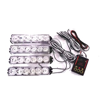 FSไฟฉุกเฉินไฟไซเรนLED รุ่น836-4 6จุด*4ช่อ อเนกประสงค์ สีแดง-น้ำเงิน