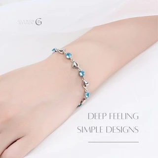 GLAMOR✨กําไลข้อมือผู้หญิง HEART OF OCEAN สร้อยข้อมือผู้หญิง กําไลข้อมือประดับเพชร กำไลข้อมือเงิน925