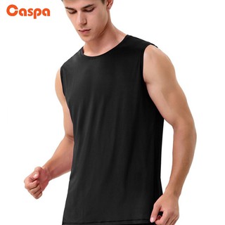 Caspa เสื้อกล้ามผ้าฝ้าย สีพื้น ใส่บาย ระบายเหงื่อ สำหรับผู้ชาย รุ่นM419