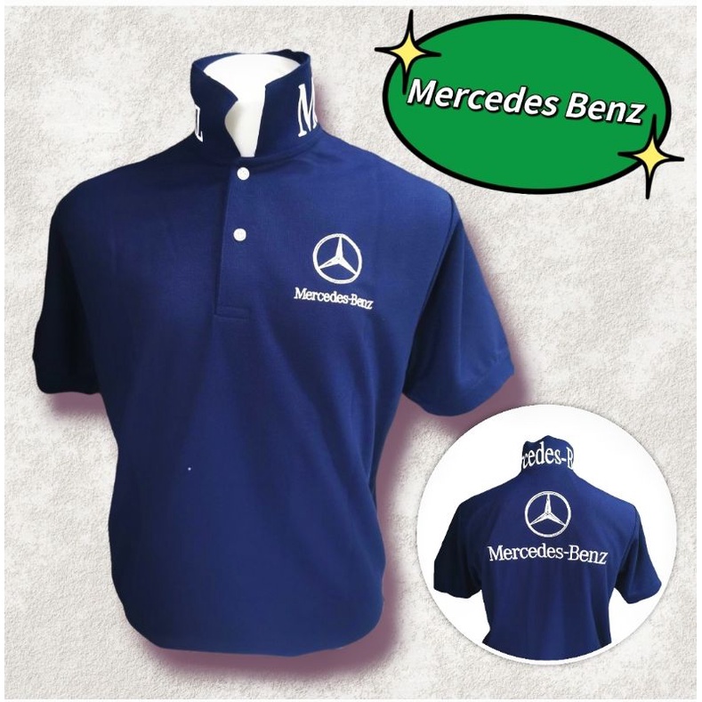 S - 3XL เสื้อคอโปโลรถ BENZ เนื้อหนา งานปักเป๊ะ ไม่สกรีน
