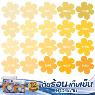 Captain สตูดิโอชิลด์ สีเหลือง สีทาภายใน+ภายนอก กึ่งเงา ขนาด 9 ลิตร สีทาบ้าน สีทาอาคาร