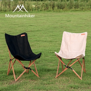 ❤️ เก้าอี้ปิคนิคสไตล์เกาหลี Mountainhiker พับได้ทำจากอะลูมิเนียมลายไม้สำหรับกางเต็นท์