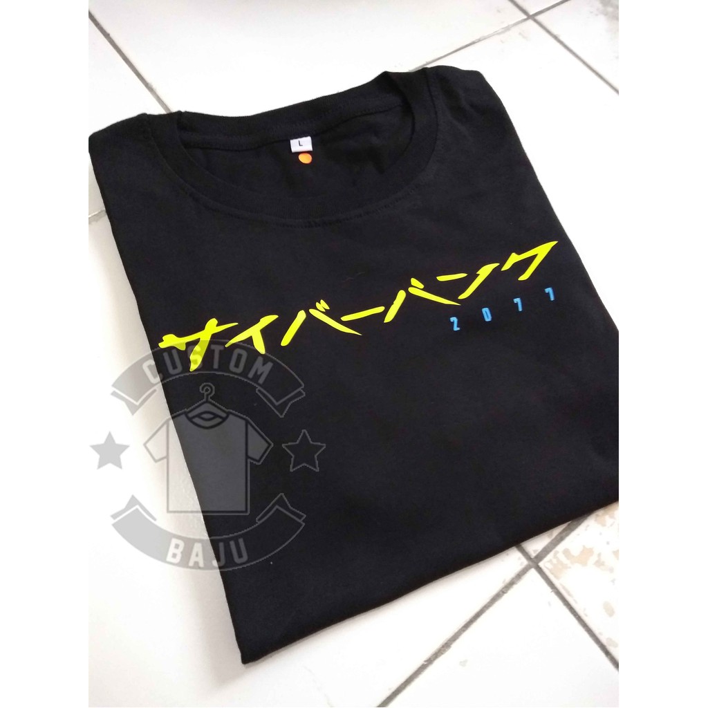 เสื้อยืดเกม Kanji Title Cyberpunk 2077