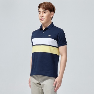 CROCODILE POPCORN YELLOW STRIPE SLIM FIT POLO SHIRT คร็อกโคไดล์ เสื้อโปโลลายริ้วสีเหลือง POPCORN ทรงสลิมฟิต