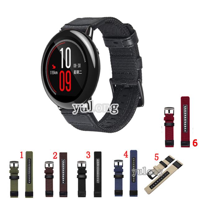 สายนาฬิกาข้อมือไนล่อนสําหรับ Huami Amazfit Pace 22 มม .