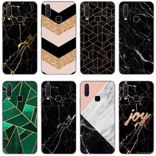 Vivo y20 y12 y15 2020 y83 y95 y11 2019 Case TPU Soft Silicon Protecitve Shell Phone casing Cover Black Marble stone