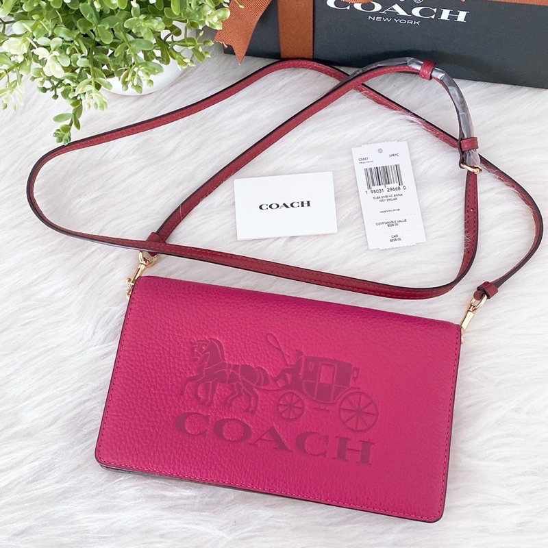 COACH ANNA FOLDOVER CLUTCH CROSSBODY IN COLORBLOCK WITH HORSE AND CARRIAGE