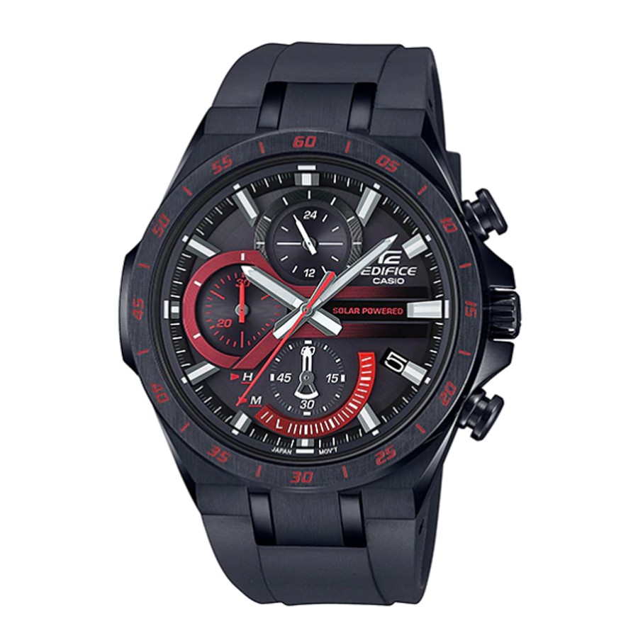 Casio Edifice นาฬิกาข้อมือผู้ชาย สายซิลิโคน รุ่น EQS-920PB,EQS-920PB-1A,EQS-920PB-1AV - สีดำ
