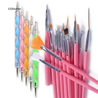 Cds_ แปรงปากกา สําหรับเพ้นท์ตกแต่งเล็บ DIY 20 ชิ้น ต่อชุด