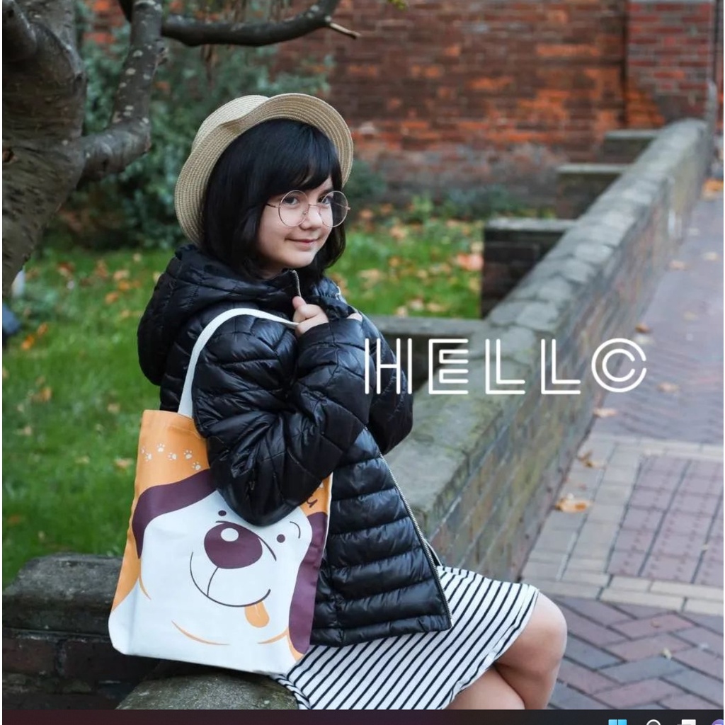 กระเป๋าผ้า ลายสัตว์โลกหน้าใหญ่ ลดโลกร้อน พร้อมส่ง