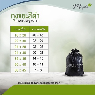 [Maple] ถุงขยะแบบหนา ถุงดำ พลาสติกใส่ขยะ (แพ็ค 1 กก.)