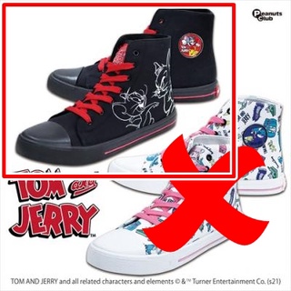 🌟TOM &amp; JERRY High Top Sneakers Ver.5 (Black) 27cm รองเท้าผ้าใบ TOREBA