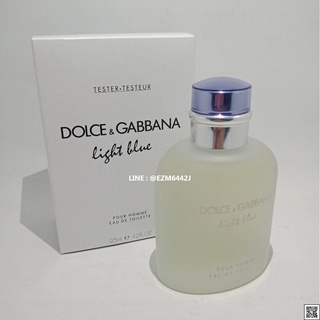 น้ำหอมแท้ DOLCE &amp; GABBANA LIGHT BLUE FOR MEN POUR HOMME EAU DE TOILETTE SPRAY 100 ML TESTER BOX ของใหม่ กล่องเทสเตอร์