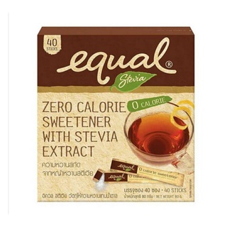 equal zero calories sweetener with stevia extract อิควล สารสกัดจากหญ้าหวานสตีเวีย 80 กรัม (2 กรัม x 40 ซอง)