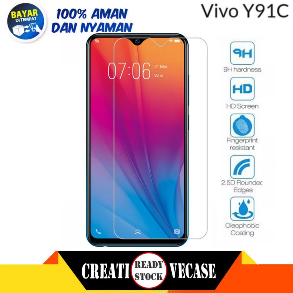 กระจกนิรภัย Vivo Y91c ฟิล์มกระจกกันรอย