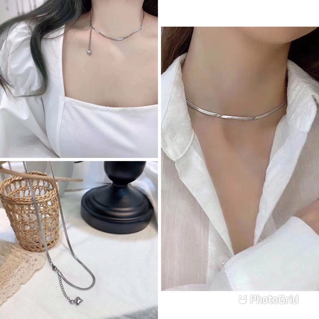 KL-03 สร้อยคอไทเทเนียม Cool eel chain Choker anti-fade