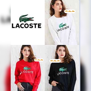 เสื้อยืดแขนยาวปักใหญ่หน้าอก Lacoste งานปัก-งานป้าย Cotton100% F.07