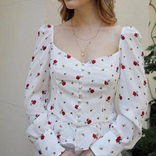 พร้อมส่ง!Rose topเสื้อแขนยาวลายกุหลาบ