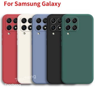 เคสโทรศัพท์มือถือ ซิลิโคนนิ่ม TPU สีพื้น สําหรับ Samsung Galaxy M53 M33 M23 4G 5G