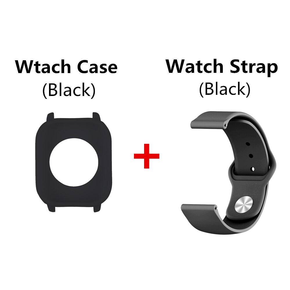 สายนาฬิกาข้อมือ ซิลิโคน + เคส 2 in 1 สําหรับ xiaomi amazfit gts smart watch #7