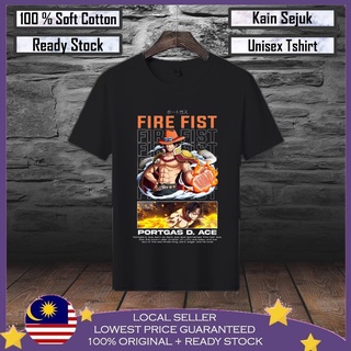 เสื้อยืด ผ้าฝ้าย 100% พิมพ์ลายอนิเมะ ONEPIECE ACE FIRE FIST Viral Lelaki สําหรับผู้ชาย