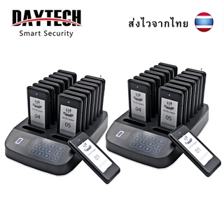 🔥ส่งไวจากไทย🔥Daytech เครื่องเรียกคิว เพจเจอร์เรียกคิว อุปกรณ์ร้านอาหาร ระบบคิว 16 เพจเจอร์ สำหรับร้านอาหาร 2pcs RP02