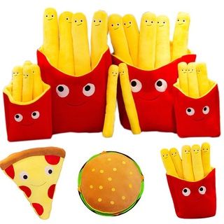 30ซม.สนุก French Fries พิซซ่าของเล่นตุ๊กตา น่าสนใจหมอนรูปอาหารเบาะหมอนยัดหมอนโซฟาเด็กภาพยนตร์ตุ๊กตาของเล่นวันเกิด